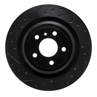 R1 12-19 Mercedes-Benz GLE300D Rear Left Drilled & Slotted Black Brake Rotor