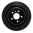 R1 12-19 Mercedes-Benz GLE300D Rear Left Drilled & Slotted Black Brake Rotor