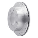 R1 99-20 Chevy Silverado 2500 HD/2500 HD Classic Rear Right Drilled & Slotted Silver Brake Rotor