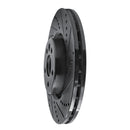 R1 2007-2016 Volvo S60 Front Right Drilled & Slotted Black Brake Rotor