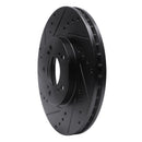 R1 99-04 Acura RL Front Left Drilled & Slotted Black Brake Rotor