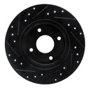 R1 84-85 Nissan 300ZX Rear Right Drilled & Slotted Black Brake Rotor