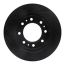 R1 06-11 Cadillac DTS Front Right Drilled & Slotted Black Brake Rotor