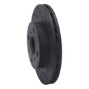 R1 90-91 Toyota Celica Front Right Drilled & Slotted Black Brake Rotor