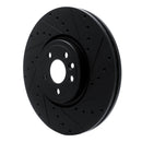 R1 2017-2020 Jaguar F-Pace Front Right Drilled & Slotted Black Brake Rotor