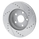 R1 94-00 Toyota Celica Front Left Drilled & Slotted Silver Brake Rotor