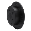 R1 07-09 Hyundai Santa Fe Rear Right Drilled & Slotted Black Brake Rotor
