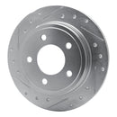 R1 93-04 Chrysler 300M Rear Left Drilled & Slotted Silver Brake Rotor