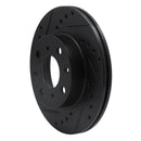 R1 84-90 Honda Accord Hatchback Front Left Drilled & Slotted Black Brake Rotor