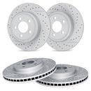 R1 03-07 Honda Accord Front & Rear Drilled & Slotted Carbon Coated Brake Rotor Set