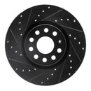 R1 10-25 Audi A3 Quattro Front & Rear Drilled & Slotted Black Brake Rotor Set