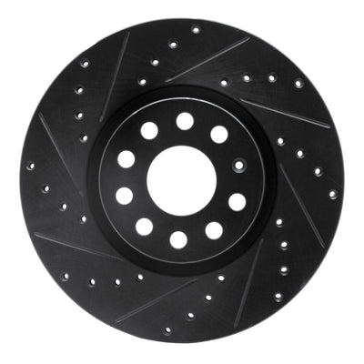 DFC 05-25 Audi TT Front Left Drilled & Slotted Black Brake Rotor