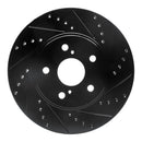 R1 06-15 Lexus IS250 Front & Rear Drilled & Slotted Black Brake Rotor Set