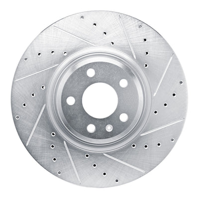 R1 18-25 Audi SQ5 Sportback Front Right Drilled & Slotted Silver Brake Rotor