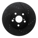 R1 94-99 Toyota Celica Front Right Drilled & Slotted Black Brake Rotor