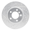 R1 11-16 Mini Cooper Countryman Front Left Drilled & Slotted Silver Brake Rotor