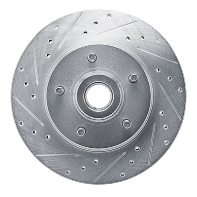 R1 74-79 Ford Custom 500 Front Left Drilled & Slotted Silver Brake Rotor