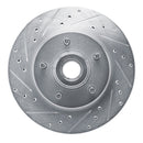R1 74-79 Ford Custom 500 Front Left Drilled & Slotted Silver Brake Rotor