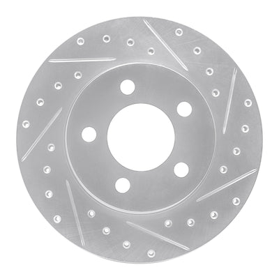 R1 93-97 Chrysler CONCORDE Front Right Drilled & Slotted Silver Brake Rotor
