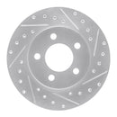 R1 93-97 Chrysler CONCORDE Front Right Drilled & Slotted Silver Brake Rotor