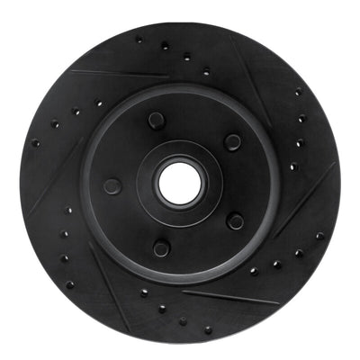 R1 71-81 Chrysler New Yorker Front Right Drilled & Slotted Black Brake Rotor