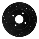 R1 84-85 Nissan 300ZX Rear Left Drilled & Slotted Black Brake Rotor
