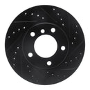 R1 91-06 BMW 328I Front Right Drilled & Slotted Black Brake Rotor