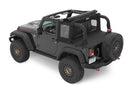Bestop 07-18 Jeep Wrangler JK 2-Door Halftop Soft Top (Premium Black Twill)