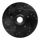 R1 91-03 Chevrolet S10 Blazer Front Left Drilled & Slotted Black Brake Rotor