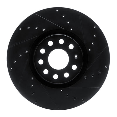 R1 18-25 Volkswagen ATLAS Front Right Drilled & Slotted Black Brake Rotor
