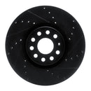 R1 18-25 Volkswagen Atlas Front Drilled & Slotted Black Brake Rotor Set