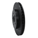 R1 04-09 Lexus RX350 Front Right Drilled & Slotted Black Brake Rotor