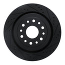 R1 19-25 Ram 1500 Rear Right Drilled & Slotted Black Brake Rotor