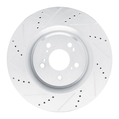 R1 2021-2025 Acura TLX Front Left Drilled & Slotted Silver Brake Rotor