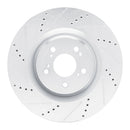 R1 2021-2025 Acura TLX Front Left Drilled & Slotted Silver Brake Rotor