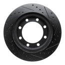 R1 95-99 Ford F-250 4WD (Excl Super Duty) Front Left Drilled & Slotted Black Brake Rotor