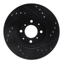 R1 88-91 Honda Prelude Front Left Drilled & Slotted Black Brake Rotor