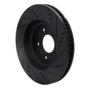 R1 03-07 Cadillac CTS Front Left Drilled & Slotted Black Brake Rotor