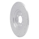 R1 14-23 Jeep Cherokee Rear Right Drilled & Slotted Silver Brake Rotor