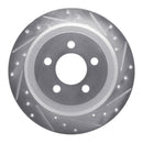 R1 07-12 Dodge Nitro Rear Left Drilled & Slotted Silver Brake Rotor