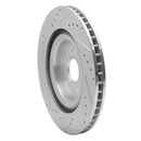 R1 08-09 Jaguar XKR Left Rear Drilled & Slotted Silver Brake Rotor