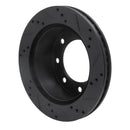 R1 99-05 Ford F-250 2WD (Super Duty) Rear Left Drilled & Slotted Black Brake Rotor