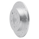 R1 95-97 Volvo 960 Rear Left Drilled & Slotted Silver Brake Rotor