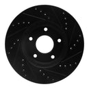 R1 02-17 Infiniti M45 Front Left Drilled & Slotted Black Brake Rotor