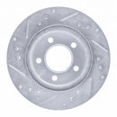 R1 98-00 Chrysler LHS Front Right Drilled & Slotted Silver Brake Rotor