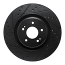 R1 21-26 Hyundai Sonata Front Left Drilled & Slotted Black Brake Rotor