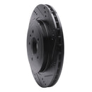 R1 05-11 Cadillac CTS Rear Right Drilled & Slotted Black Brake Rotor