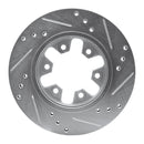 R1 85-97 Nissan D21 Pickup RWD (4 Cyl Excl HD) Front Right Drill & Slot Silver Brake Rotor