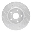 R1 06-15 Lexus GS300 Front Drilled & Slotted Silver Brake Rotor Set