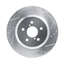 R1 19-23 Subaru Crosstrek Rear Right Drilled & Slotted Silver Brake Rotor